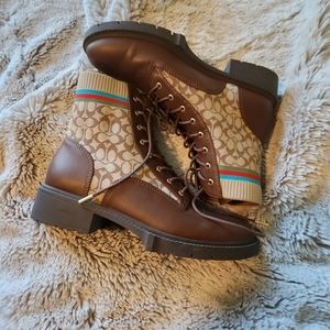 Coach brown leather boots size 11